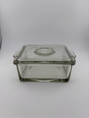 Hazel Atlas 5x5 Fridge Dish w/ Lid